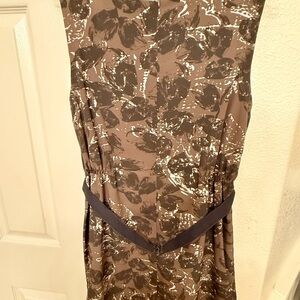 Simply Vera Vera Wang Brown and Black Floral Midi Dress